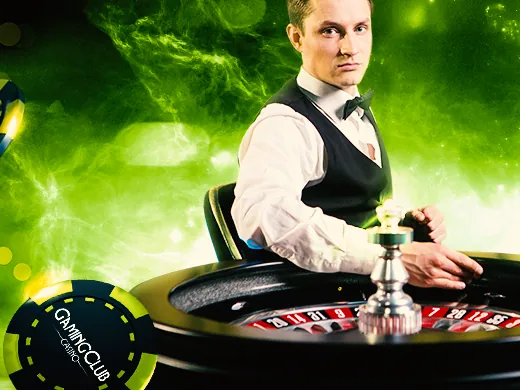Gaming Club live roulette dealer at the wheel